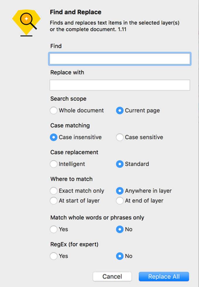 Sketch Find and Replace Sketch Find and Replace